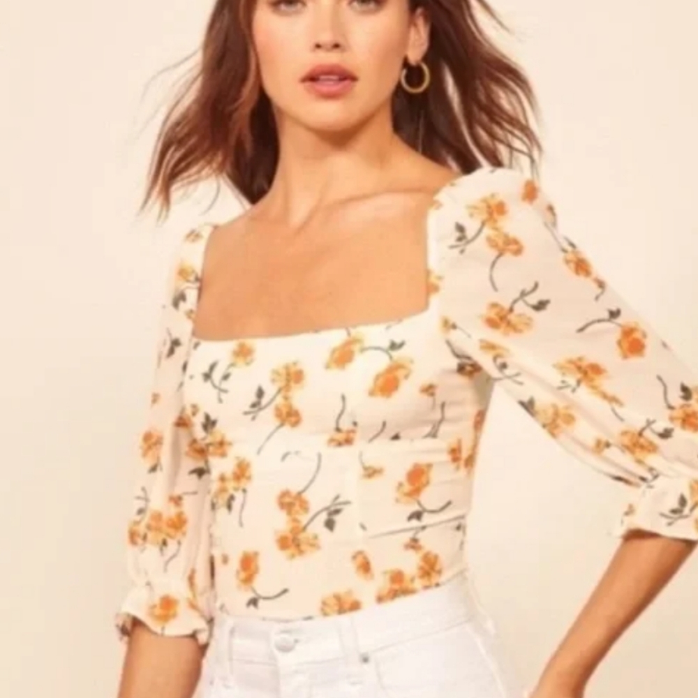 REFORMATION Georgia Floral Top